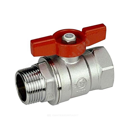 Кран шаровой латунь хром R254D Ду 25 Ру35 ВР/НР бабочка Giacomini R254X005 купить в интернет-магазине инженерного оборудования в Санкт-Петербурге