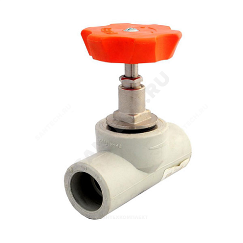 Клапан (вентиль) PP-R запорный серый внутренняя пайка Дн 32х90гр VALFEX 10146032Г купить в интернет-магазине инженерного оборудования в Санкт-Петербурге