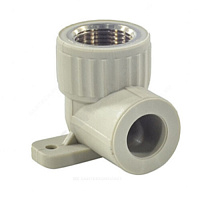 Угольник PP-R комбинированный серый ВР Дн 25х3/4 с креплением VALFEX 10120125Г купить в интернет-магазине инженерного оборудования в Санкт-Петербурге