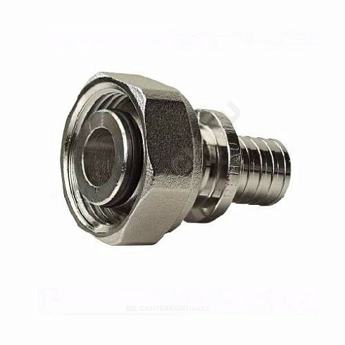 Муфта для PE-X латунь никель Дн 20х3/4 накидная гайка с евроконусом RAUTITAN Rehau 11691761001 купить в интернет-магазине инженерного оборудования в Санкт-Петербурге