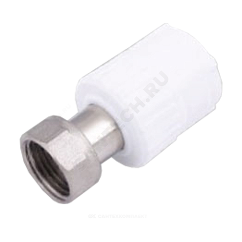Муфта PP-R комбинированная белая с накидной гайкой Дн 32х3/4 VALFEX 10139232 купить в интернет-магазине инженерного оборудования в Санкт-Петербурге
