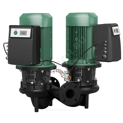 Насос ин-лайн с сухим ротором DL-E 100/270-11/4 PN16 сдвоенный 3х400В/50 Гц с датчиком перепада давления Wilo 2153821 купить в интернет-магазине инженерного оборудования в Санкт-Петербурге