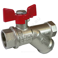 Кран шаровой латунь никель 11Б27фт1М Ду 15 Ру25 ВР полнопроходной рычаг с фильтром VALFEX VF.292.NR1.012.PREMIUM купить в интернет-магазине инженерного оборудования в Санкт-Петербурге