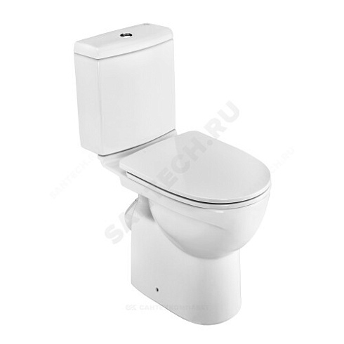 Унитаз-компакт Юнион белый нижний подвод косой выпуск 2/реж дюропласт Soft close тонкое сиденье Santek 1.WH30.2.420 купить в интернет-магазине инженерного оборудования в Санкт-Петербурге