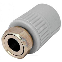 Муфта PP-R комбинированная серая с накидной гайкой Дн 20х3/4 VALFEX 10139120Г купить в интернет-магазине инженерного оборудования в Санкт-Петербурге
