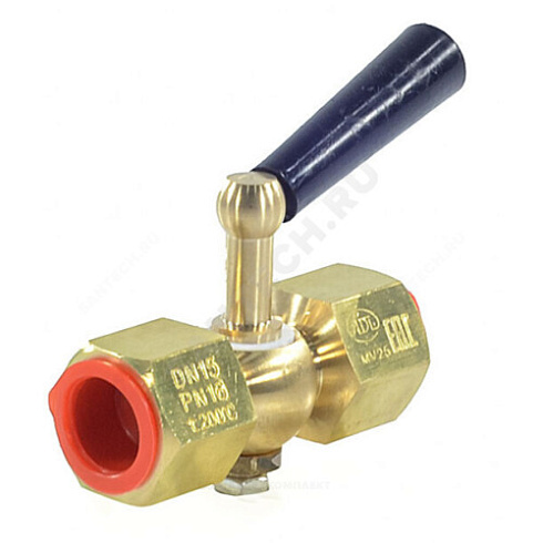 Кран для манометра 3-ходовой латунь MV25-015 Ду 15 Ру16 ВР G1/2 с рукояткой без фланца Wika 8600706 купить в интернет-магазине инженерного оборудования в Санкт-Петербурге