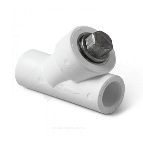 Фильтр PP-R сетчатый белый внутренняя пайка Дн 25х45гр VALFEX 10141025 купить в интернет-магазине инженерного оборудования в Санкт-Петербурге