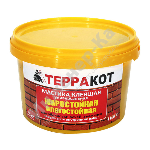 Мастика жаростойкая клеящая ТЕРРАКОТ, 2,5 кг купить в интернет-магазине инженерного оборудования в Санкт-Петербурге