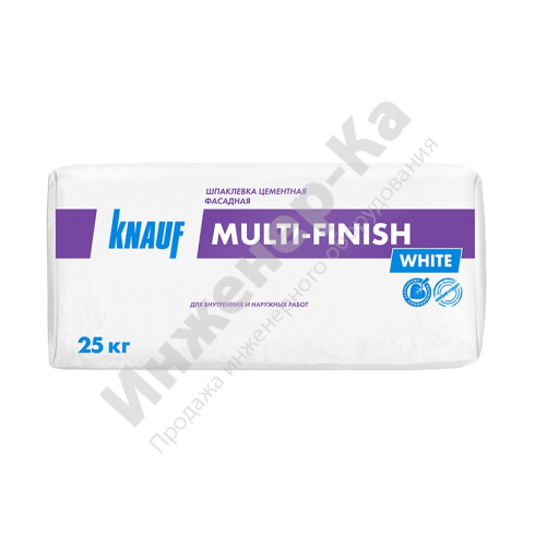 Шпаклевка цементная фасадная Knauf Multi-Finish белая, 25 кг купить в интернет-магазине инженерного оборудования в Санкт-Петербурге