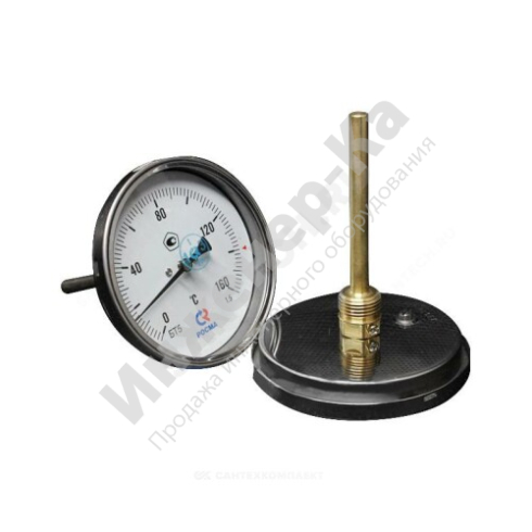 Термометр биметаллический осевой Дк100 L=100мм G1/2 160С БТ-51.211 Росма , купить в интернет-магазине инженерного оборудования в Санкт-Петербурге