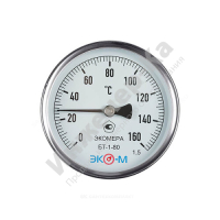 Термометр биметаллический осевой Дк80 L=100мм 160С БТ-1-80 ЭКОМЕРА купить в интернет-магазине инженерного оборудования в Санкт-Петербурге