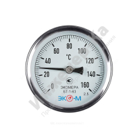 Термометр биметаллический осевой Дк63 L=100мм 160С БТ-1-63 ЭКОМЕРА купить в интернет-магазине инженерного оборудования в Санкт-Петербурге