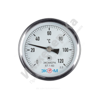Термометр биметаллический осевой Дк63 L=100мм 120С БТ-1-63 ЭКОМЕРА купить в интернет-магазине инженерного оборудования в Санкт-Петербурге