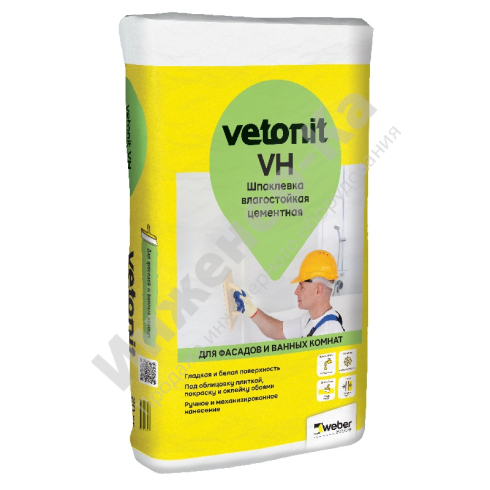 Шпаклевка финишная влагостойкая Vetonit VH белая, 20 кг купить в интернет-магазине инженерного оборудования в Санкт-Петербурге